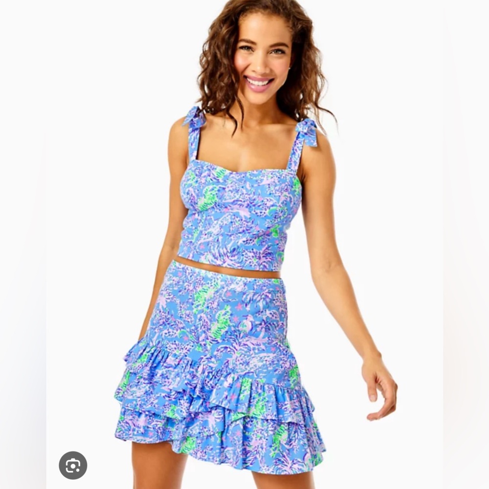 Lilly Pulitzer Rosalie set in Blue Peri The Turtle Package - size 8